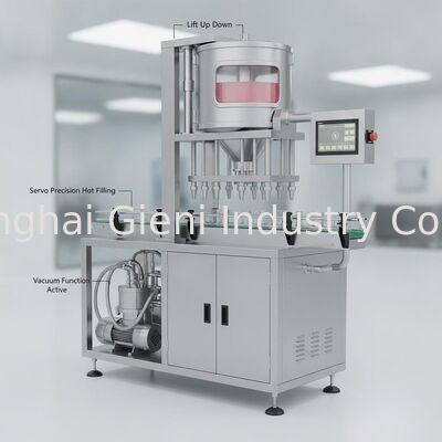 Servo-aangedreven precieze warmvulmachine met tankop-af-opheffing en vacuümfunctie voor cosmetische vulmachines