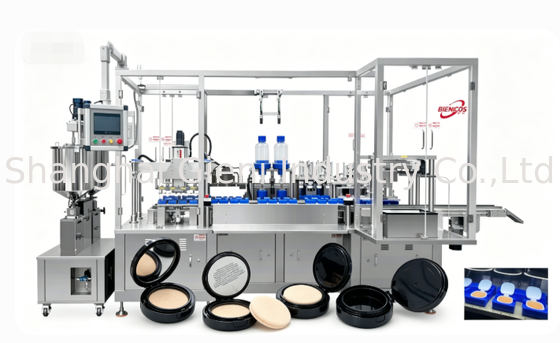 Semi-Automatische Servo-vulmachine met vier sproeiers voor NBR High Density Sponge Koreaanse BB-crème Compact Productie