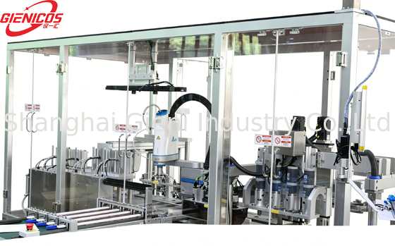 Automatische kussensvulmachine met 180° Flip Pick & Place-systeem Vier sproeiers met servo-vulling en dubbele 25L roestvrijstalen tanks