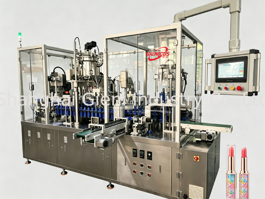 JQH-02 High Speed Lipgloss Filling Machine 80 PCS/MIN met Servo Piston Filler en SUS304 constructie