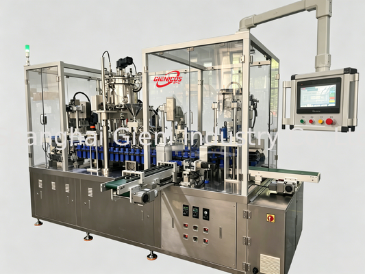 JQH-02 High Speed Lipgloss Filling Machine met 80 PCS/MIN Output en Servo Piston Filler in SUS304 materiaal